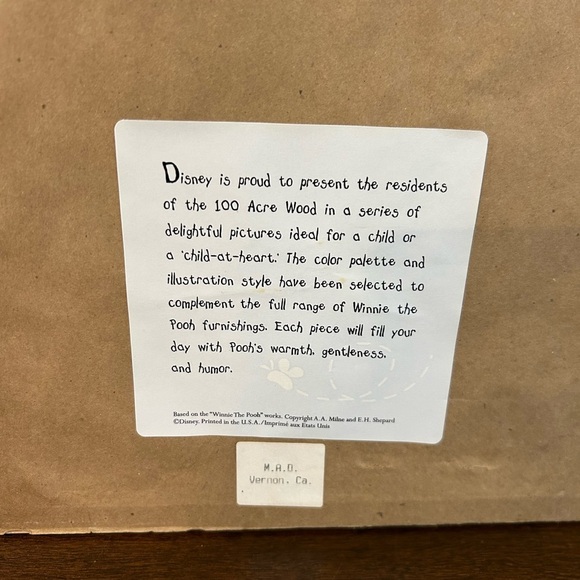 Vtg DISNEY Pooh Bear & Friends Spring Framed Matted Wall Art Four Seasons Series - Picture 4 of 6